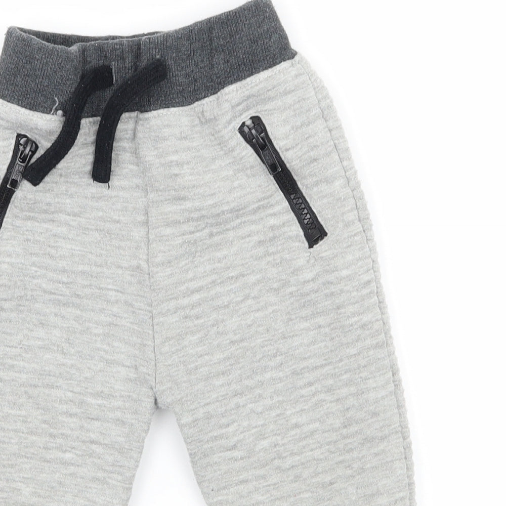 Rebel Boys Grey  Jersey Jogger Trousers Size 12-18 Months
