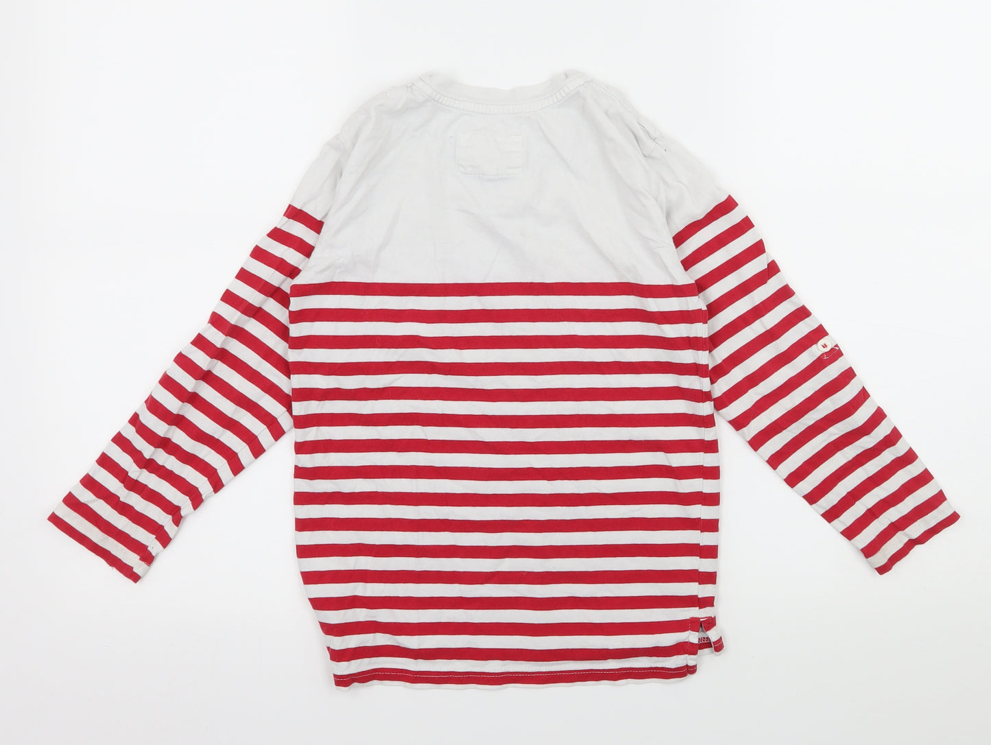 JJ Jeans Boys Red Striped Jersey Basic T-Shirt Size 7-8 Years