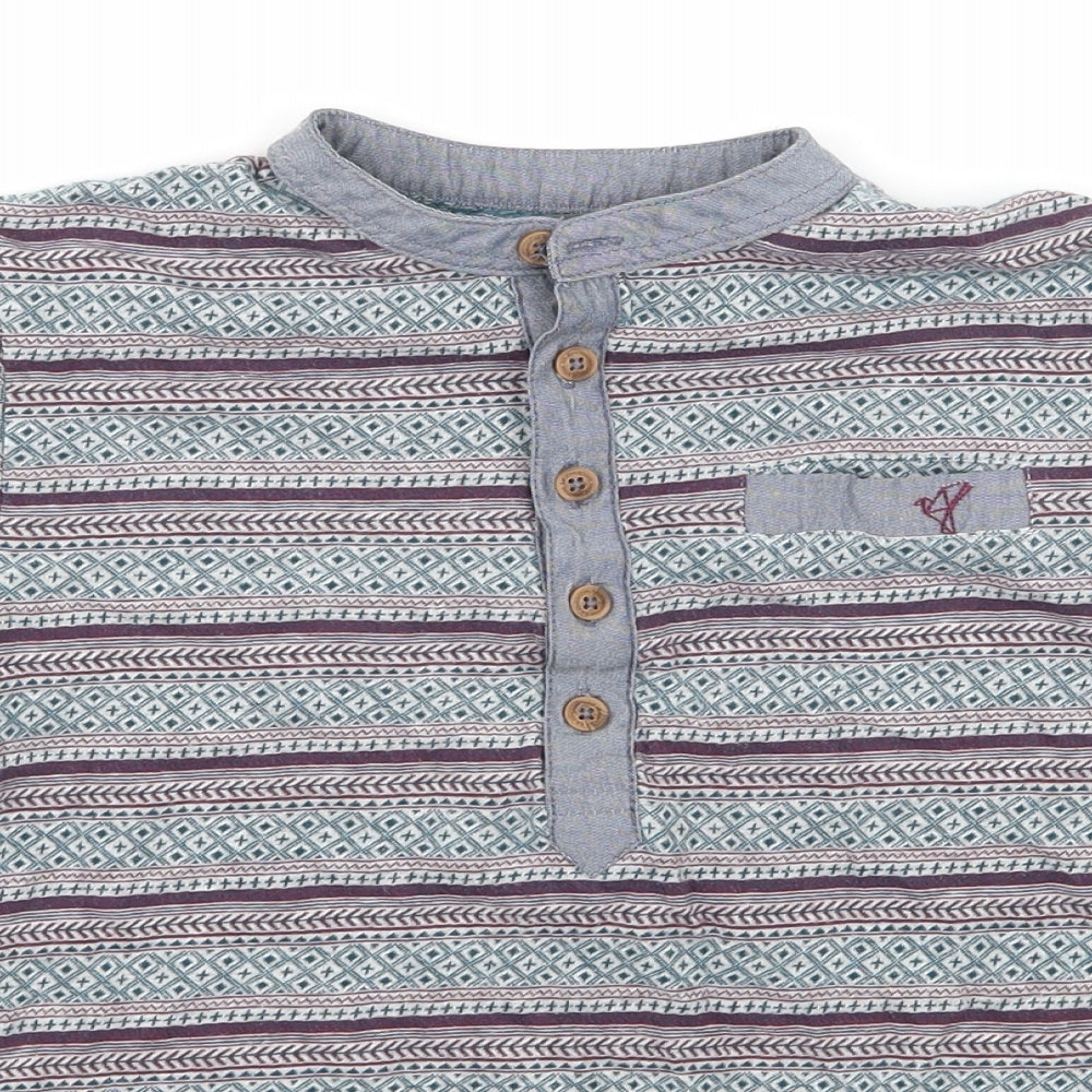 RJR.John Rocha Boys Grey Striped Jersey Basic T-Shirt Size 7-8 Years