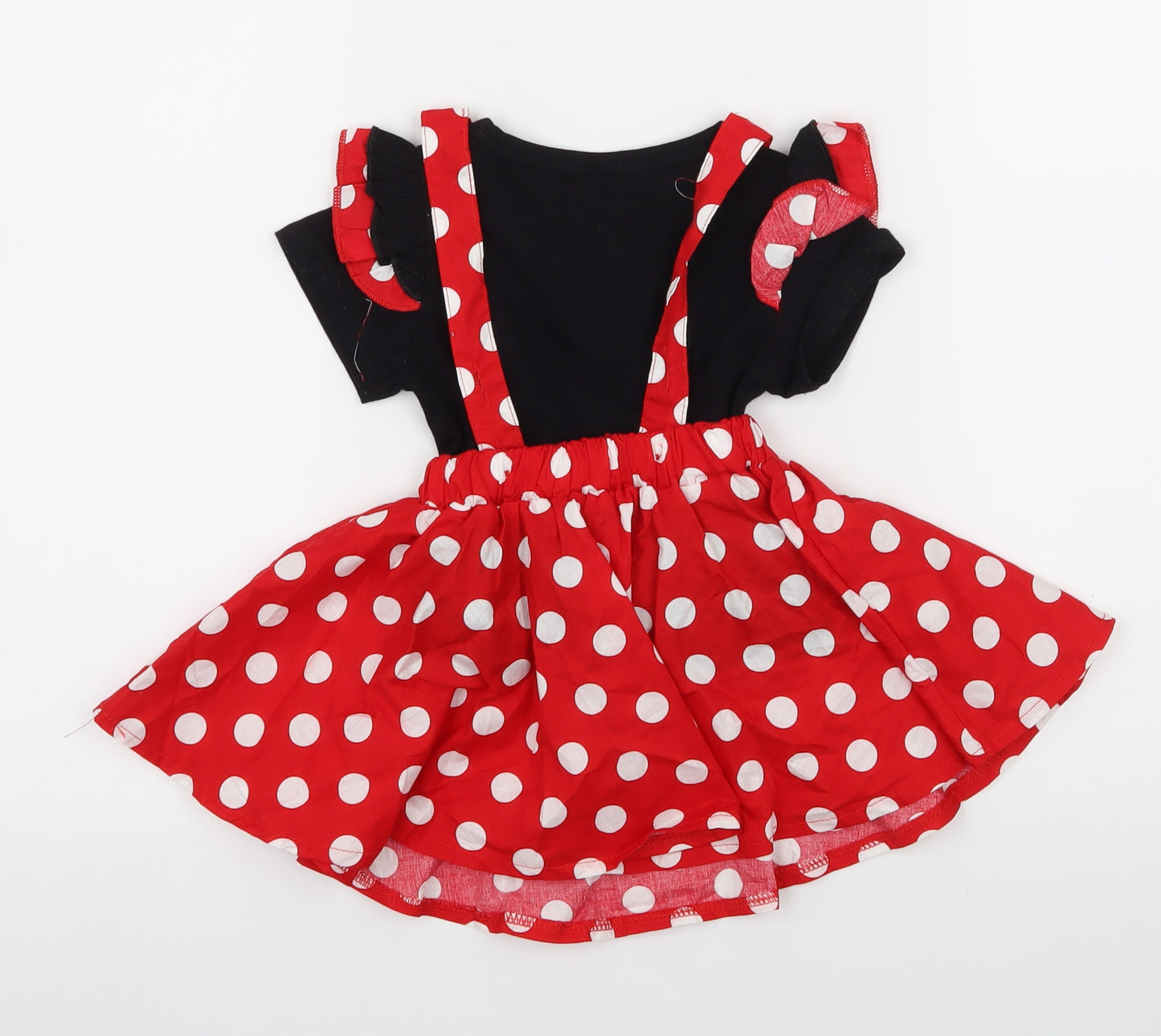 Preworn Girls Red Polka Dot Jersey Skirt/ Skort Set Outfit/Set Size 3-6 Months