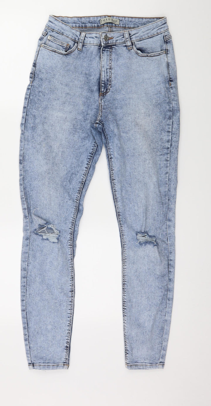 Denim & Co. Womens Blue Denim Skinny Jeans Size 12 L28 in