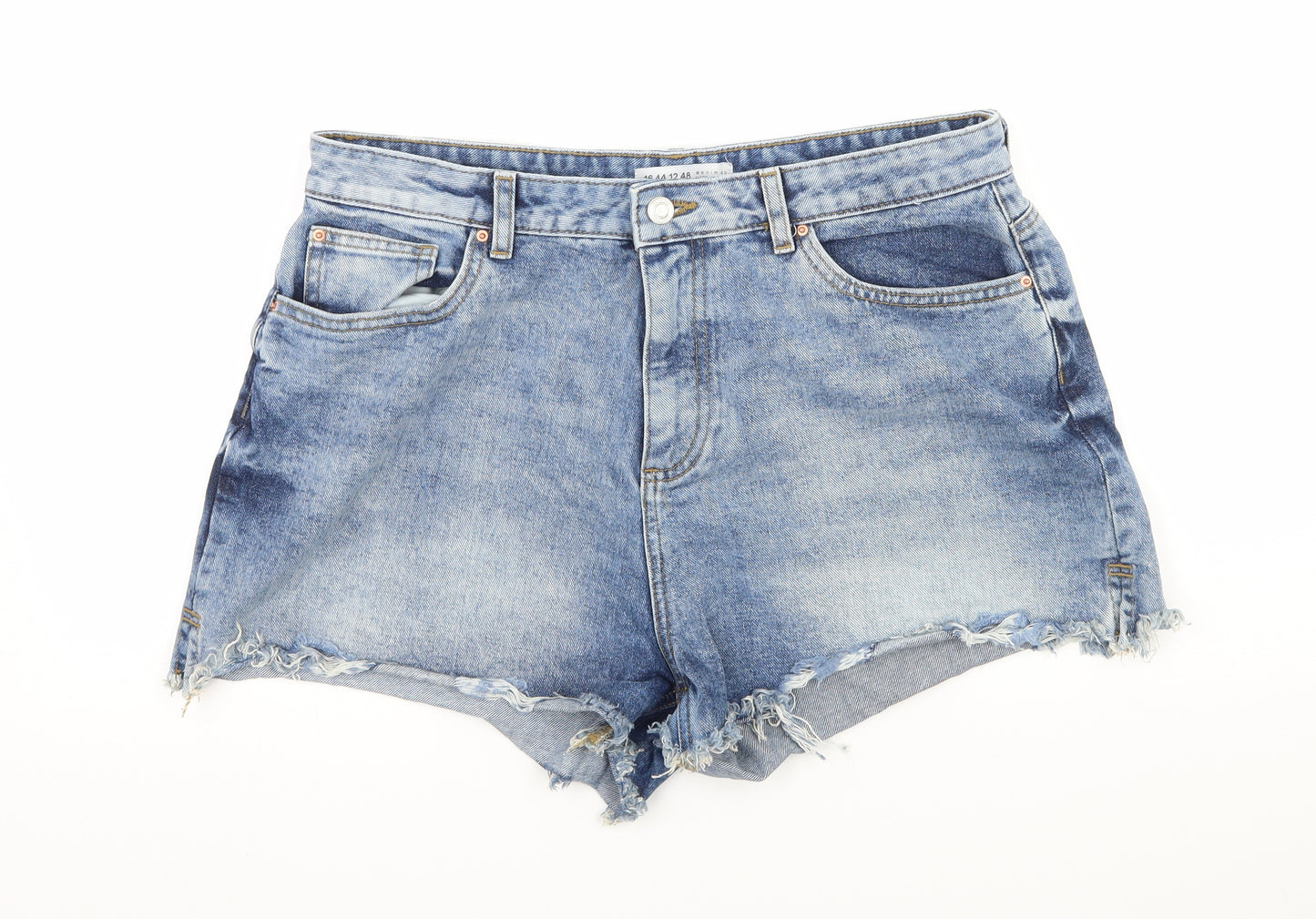 Denim & Co. Womens Blue  Denim Hot Pants Shorts Size 16