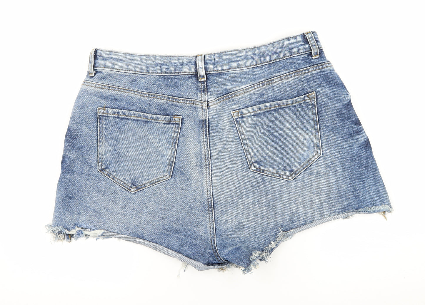 Denim & Co. Womens Blue  Denim Hot Pants Shorts Size 16