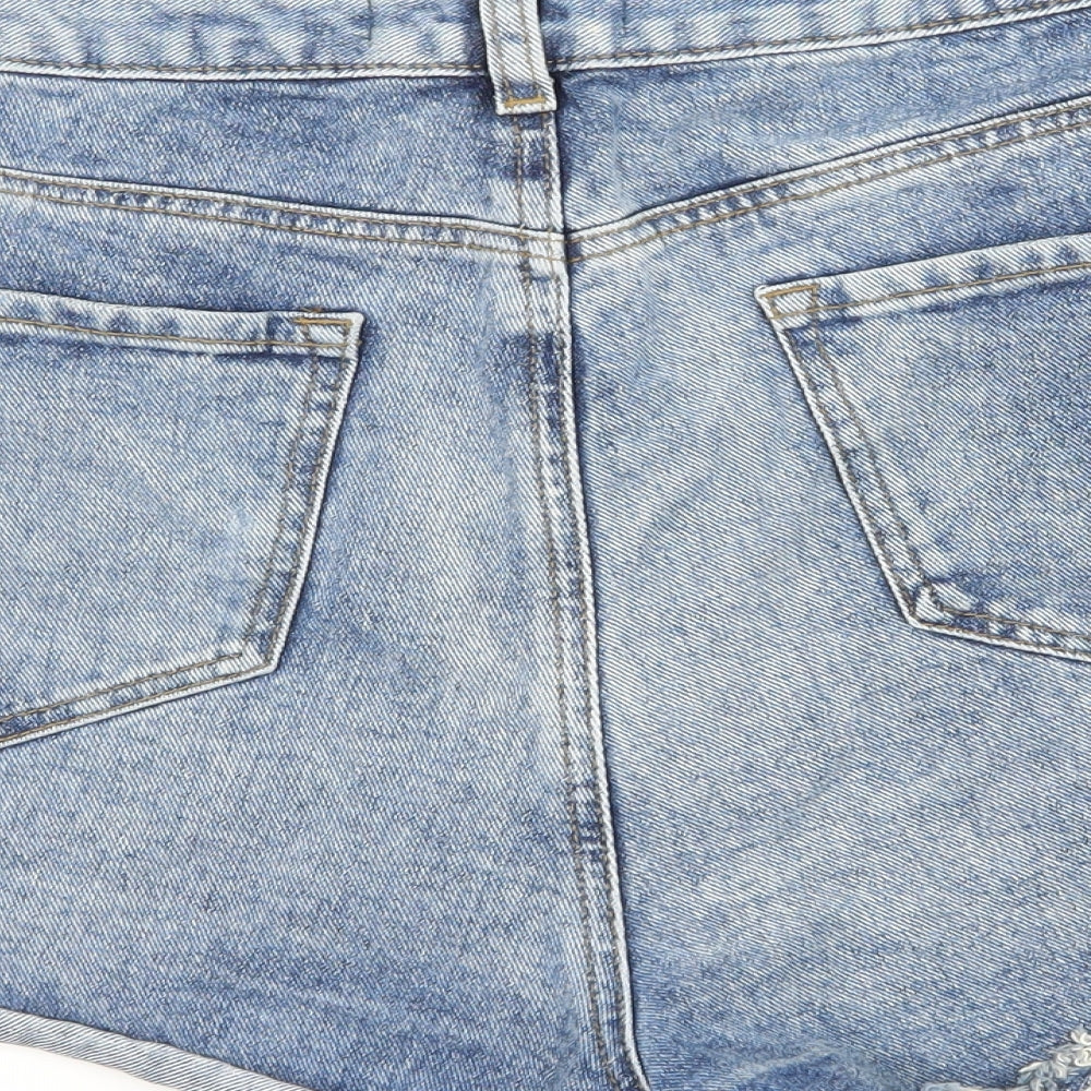 Denim & Co. Womens Blue  Denim Hot Pants Shorts Size 16