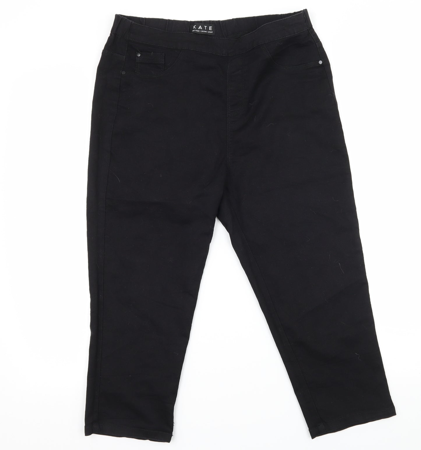 Peacocks Womens Black  Denim Jegging Jeans Size 12 L20 in - Cropped