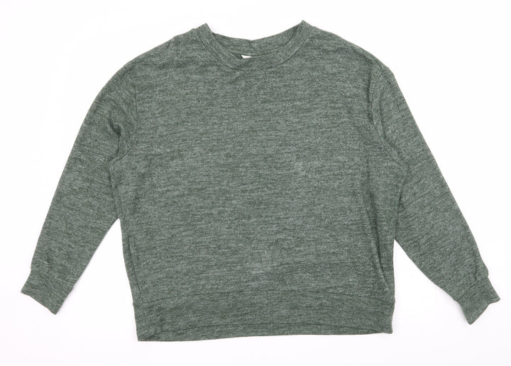 H&M Womens Green  Knit Pullover Hoodie Size M
