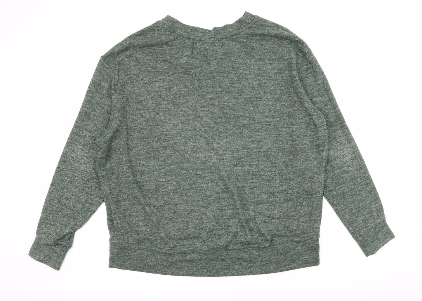 H&M Womens Green  Knit Pullover Hoodie Size M