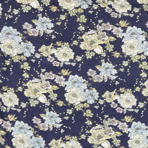H&M Womens Blue Floral  Basic Blouse Size 8