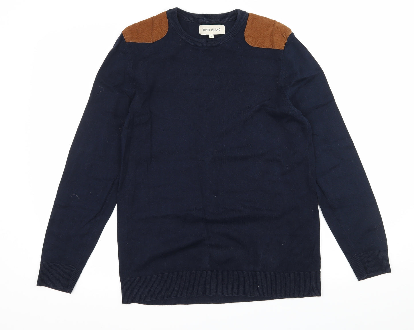 River Island Mens Black  Knit Pullover Jumper Size S