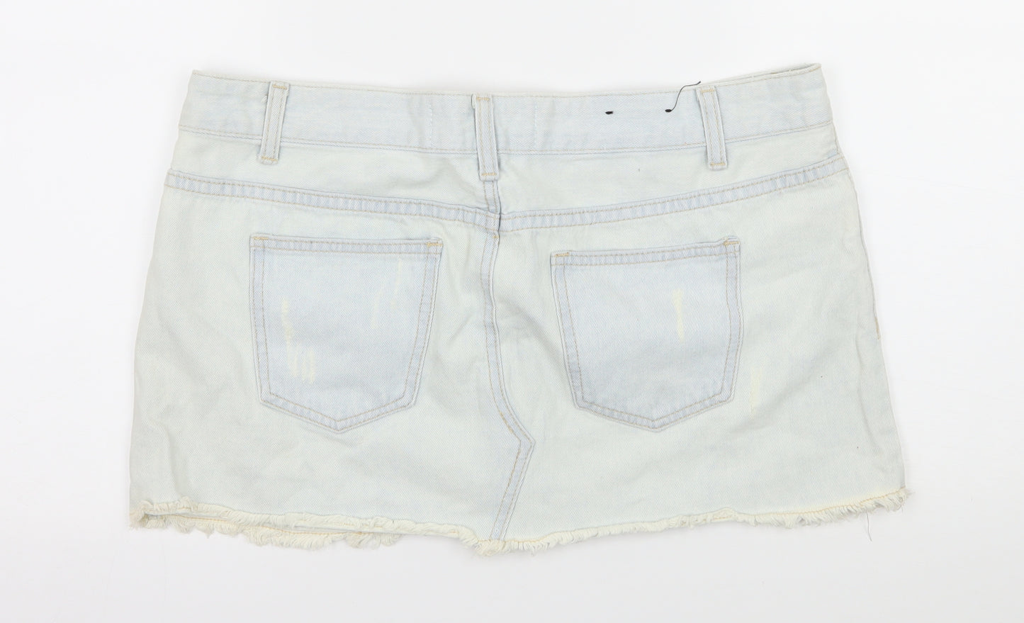Yes Yes Womens Blue  Denim Mini Skirt Size 14