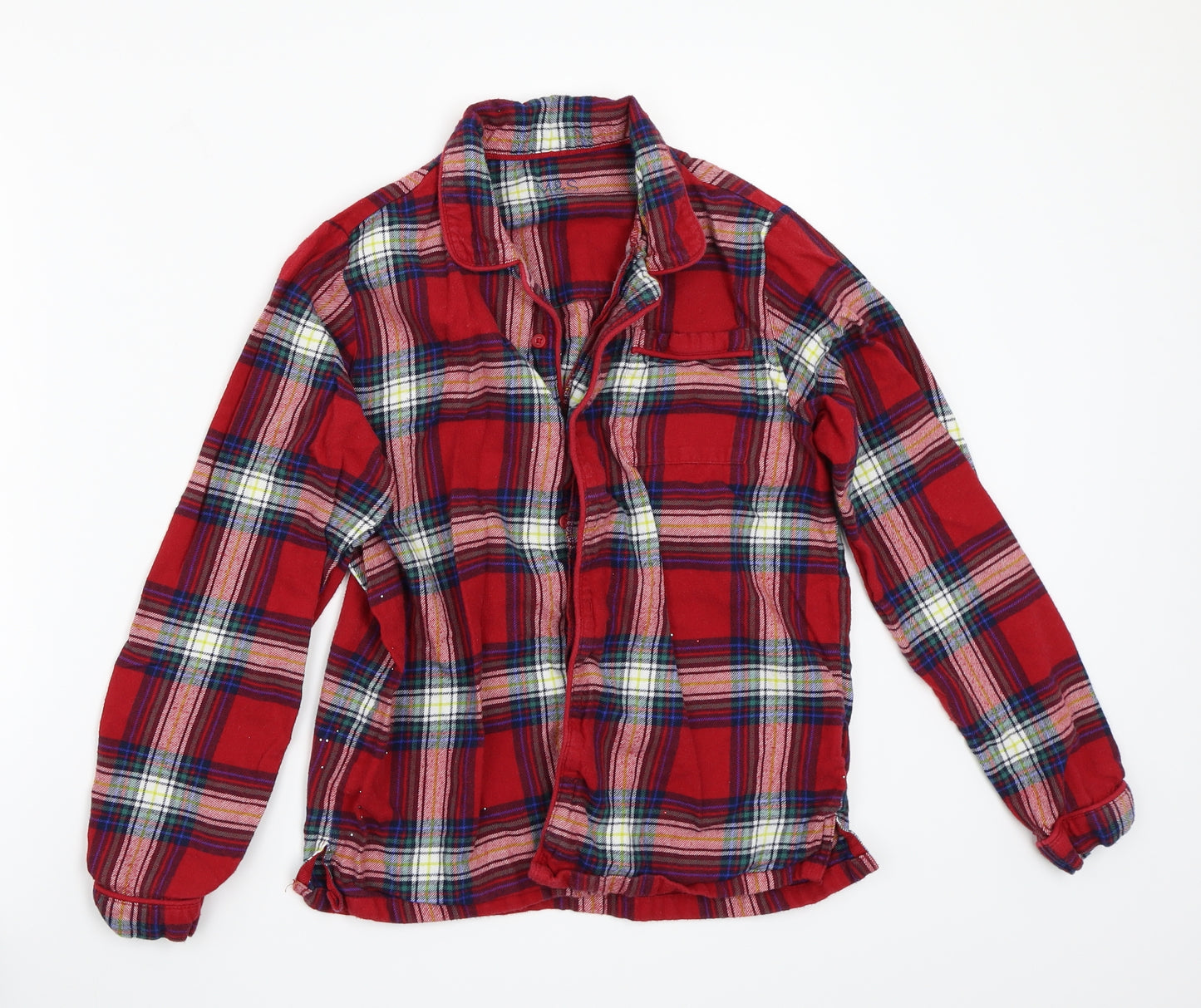 Marks and Spencer Girls Red Check  Basic Button-Up Size 12 Years