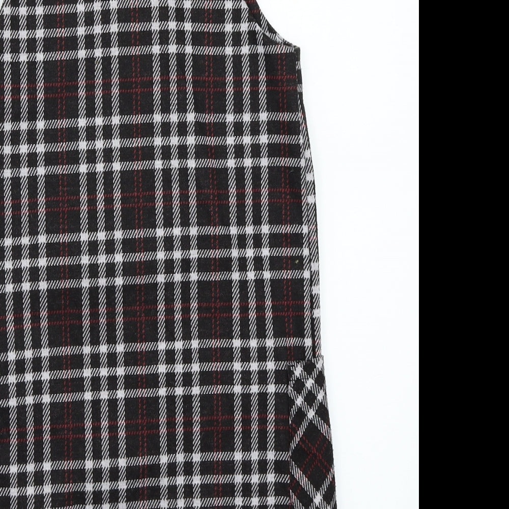 Nutmeg Girls Black Check  A-Line  Size 10-11 Years