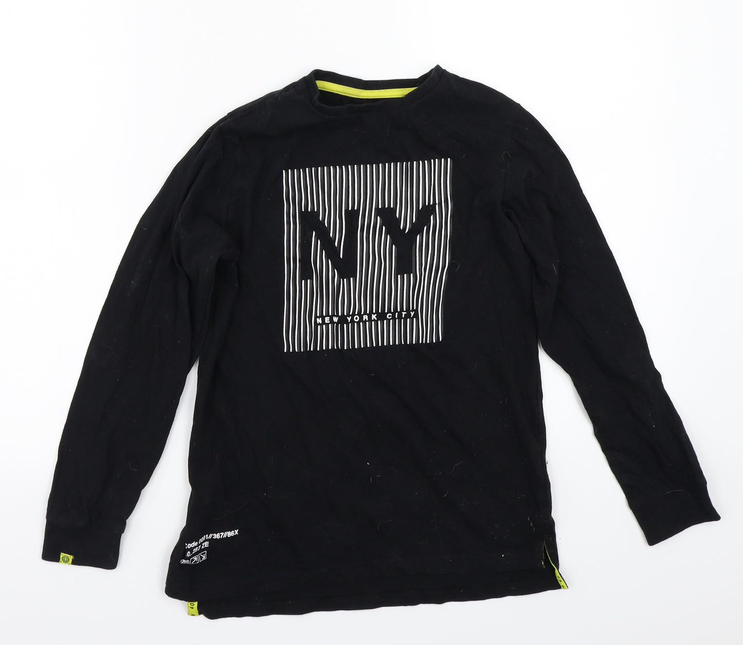 Primark Boys Black   Basic T-Shirt Size 12 Years