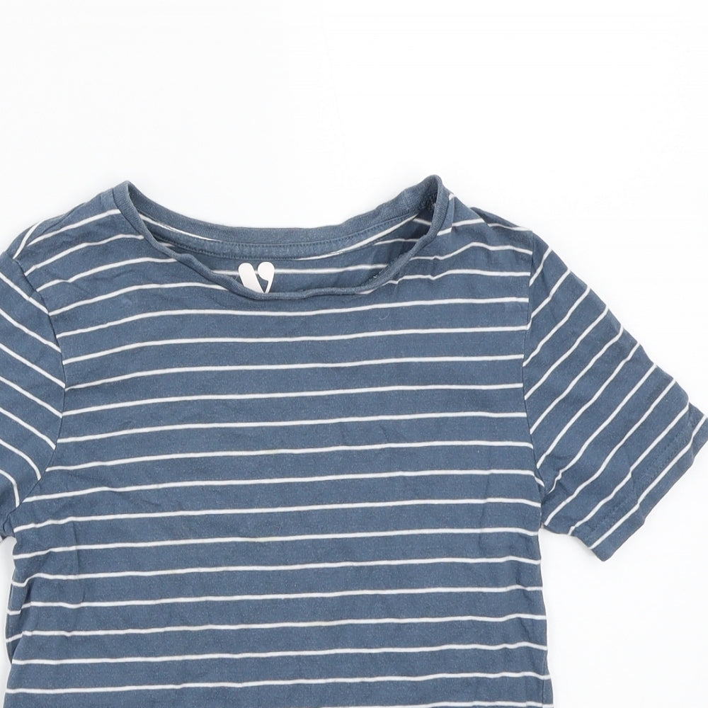 Very Boys Blue Striped  Basic T-Shirt Size 16 Years