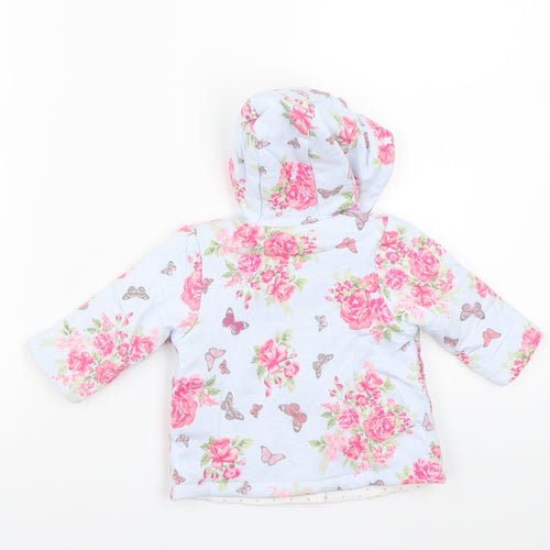 George Girls Blue Floral  Jacket Coat Size 0-3 Months  - Minnie mouse