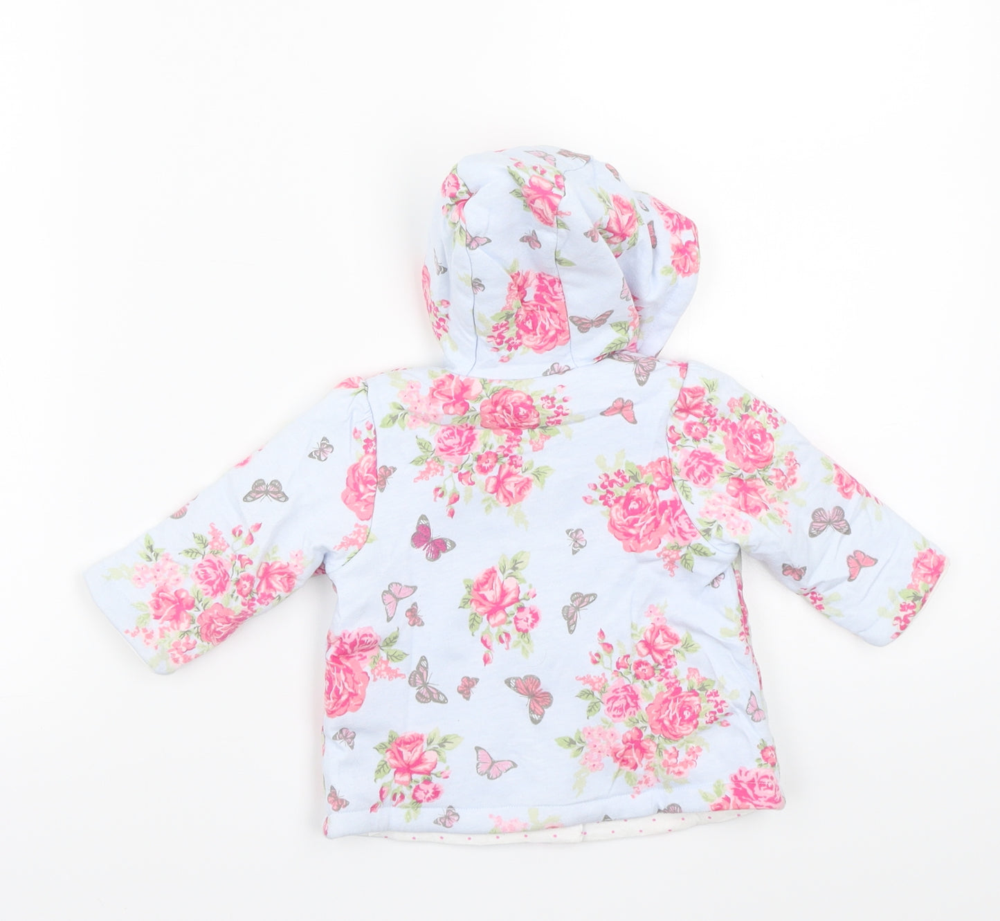 George Girls Blue Floral  Jacket Coat Size 0-3 Months  - Minnie mouse