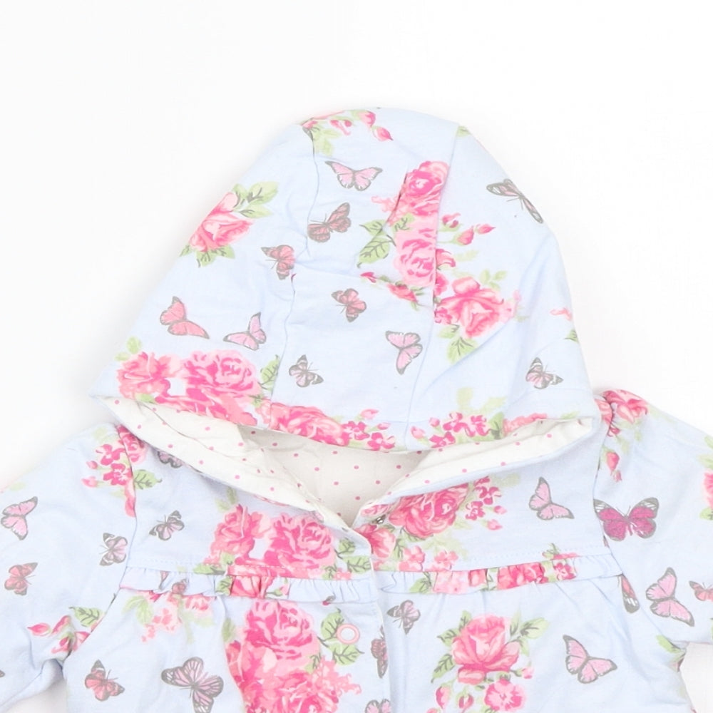 George Girls Blue Floral  Jacket Coat Size 0-3 Months  - Minnie mouse