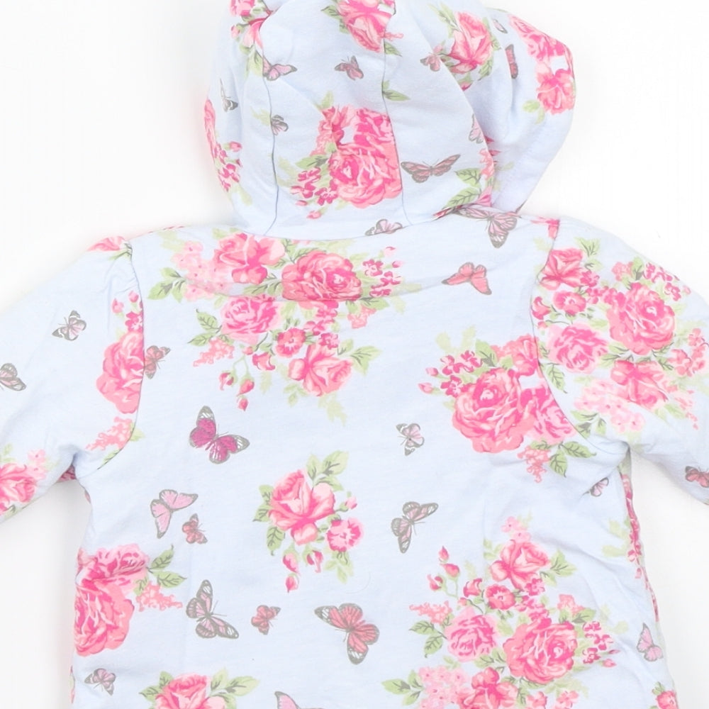 George Girls Blue Floral  Jacket Coat Size 0-3 Months  - Minnie mouse