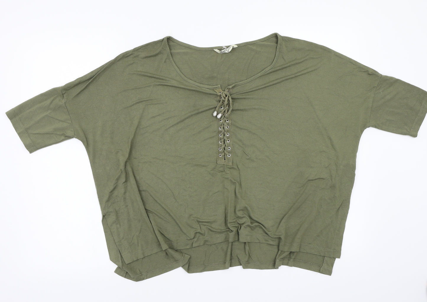 Brave Soul Womens Green   Basic T-Shirt Size M