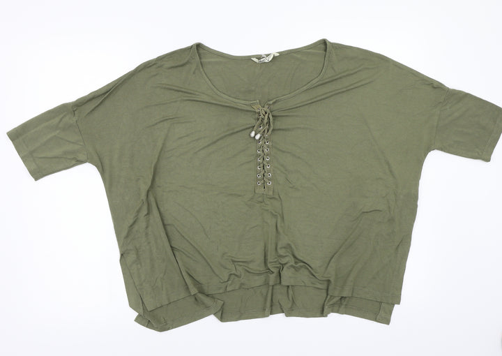 Brave Soul Womens Green Basic T-Shirt Size M