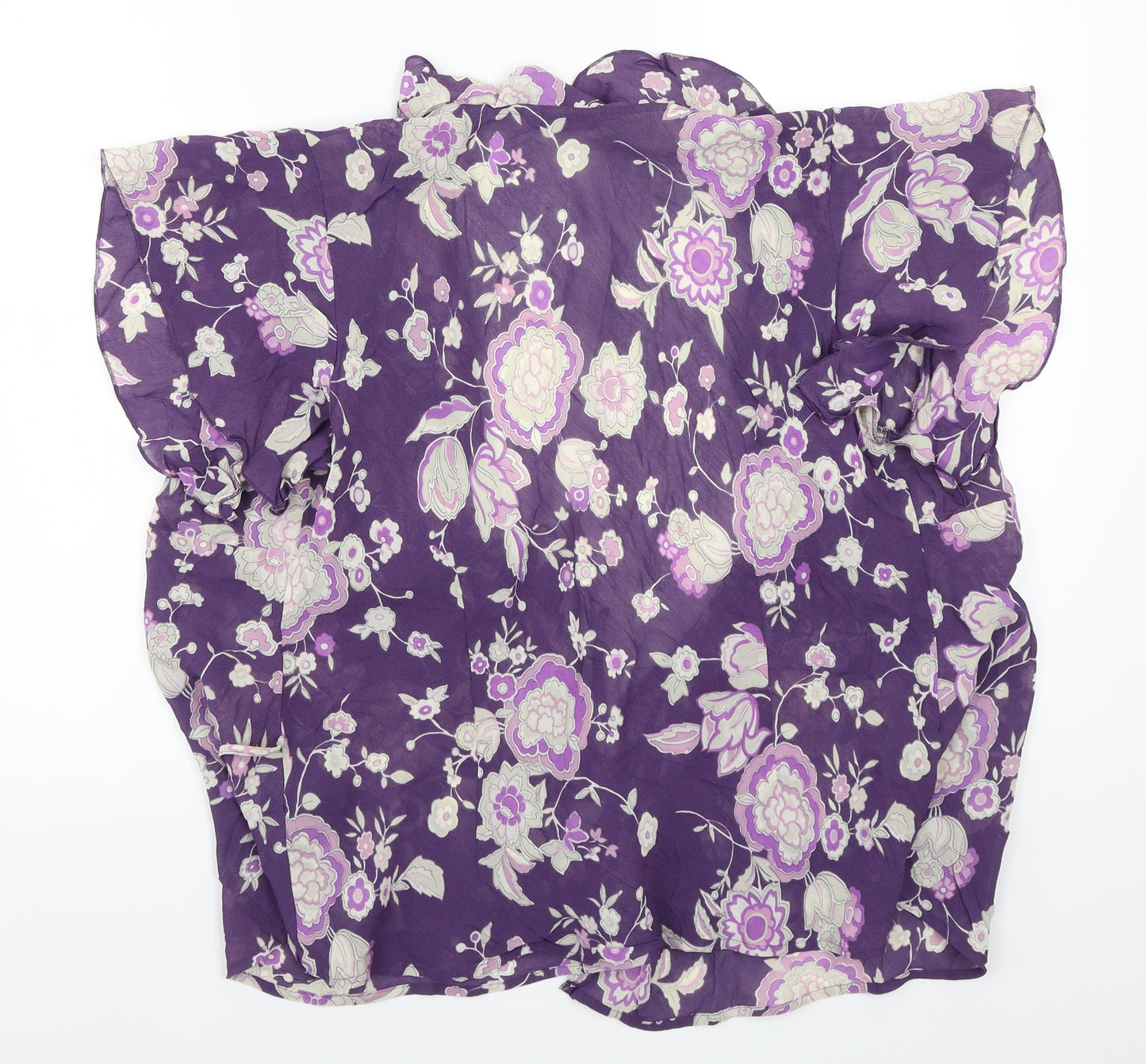 Marks and Spencer Womens Purple Floral  Basic T-Shirt Size 20