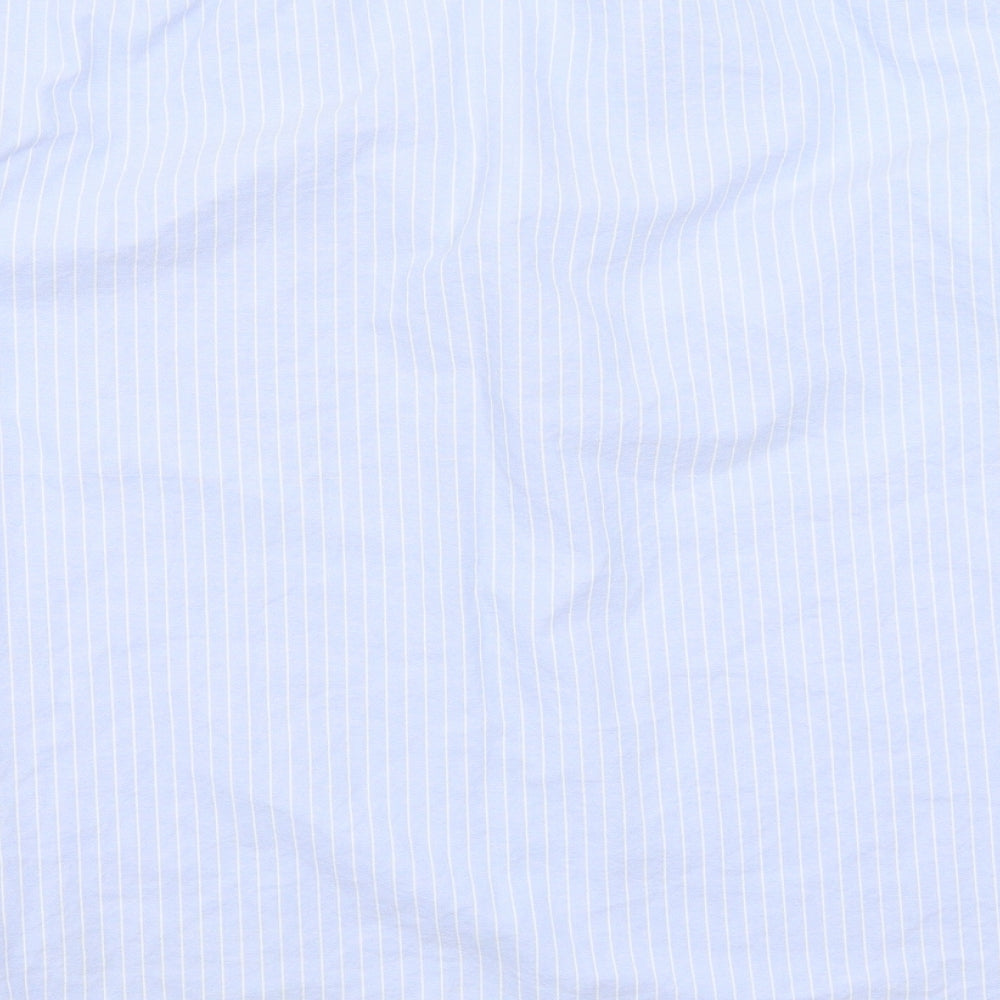 TU Mens Blue Striped   Button-Up Size 2XL