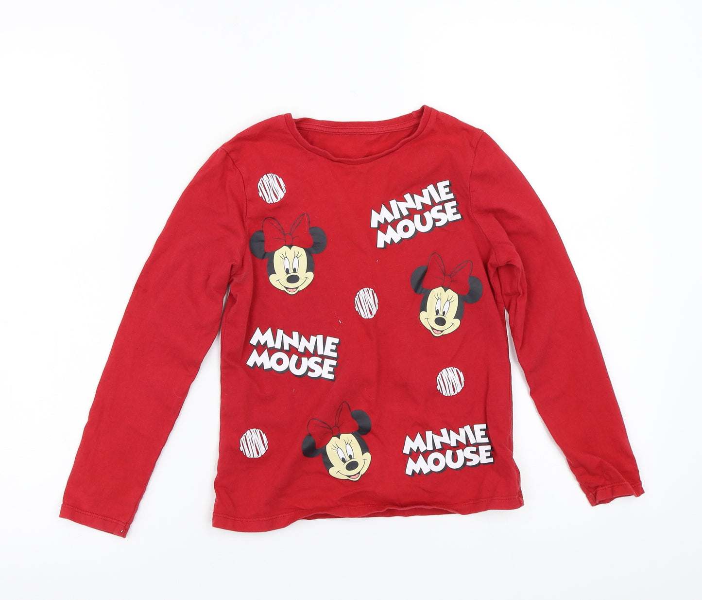George Girls Red  Canvas Basic T-Shirt Size 5-6 Years  - Minnie mouse