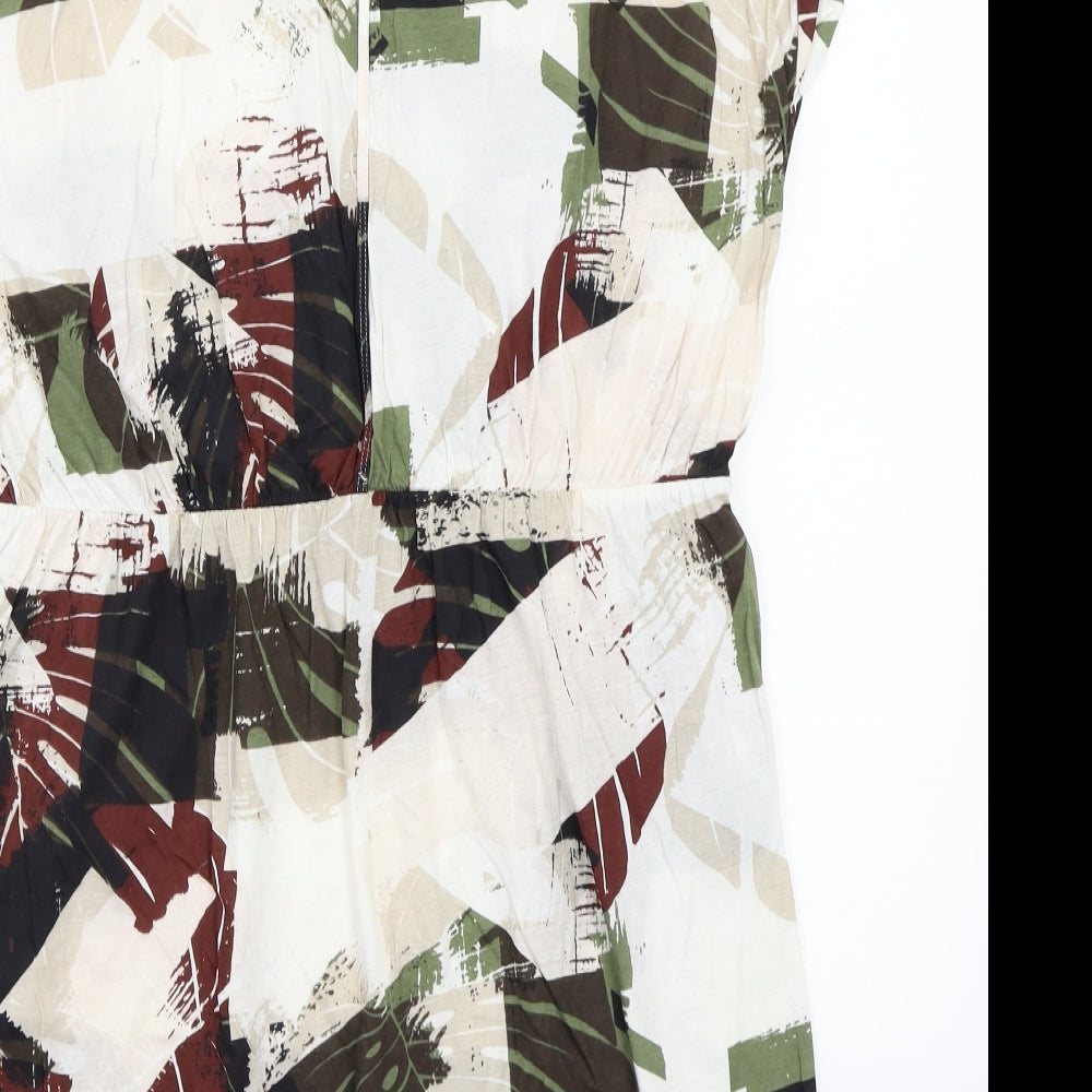 NEXT Womens White Floral Rayon A-Line  Size 16