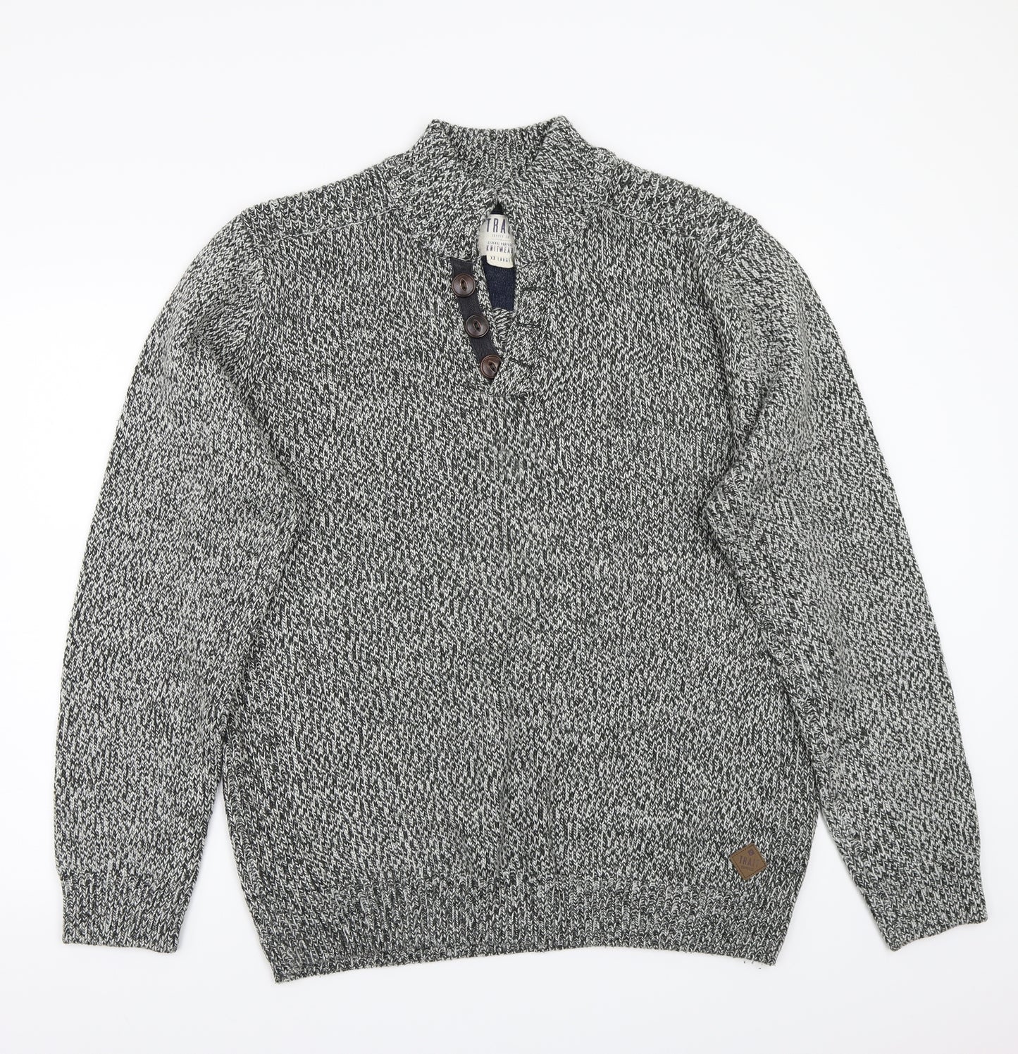 Trait Mens Grey   Pullover Jumper Size 2XL