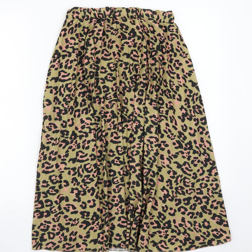 Boohoo Womens Beige Animal Print  A-Line Skirt Size 18
