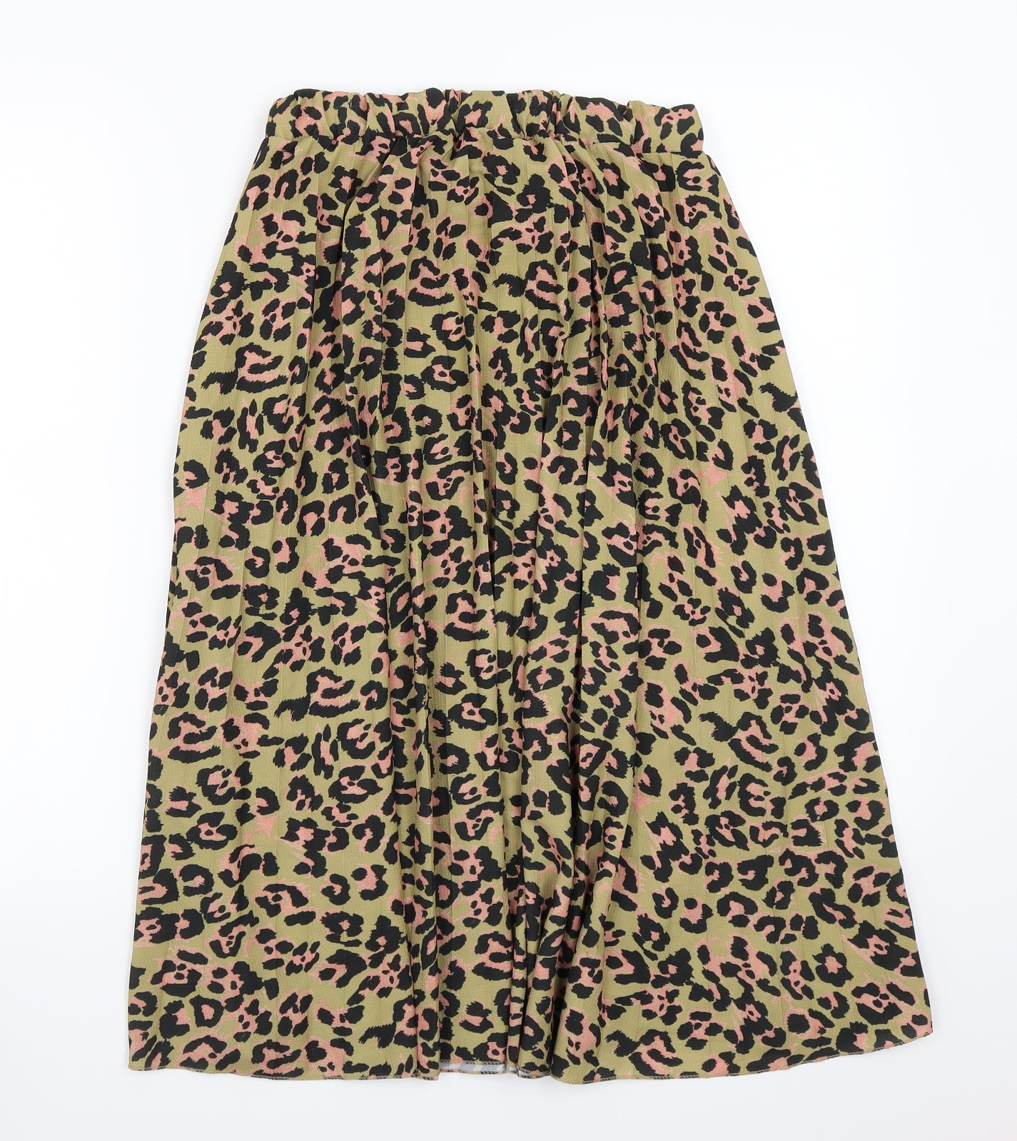 Boohoo Womens Beige Animal Print  A-Line Skirt Size 18