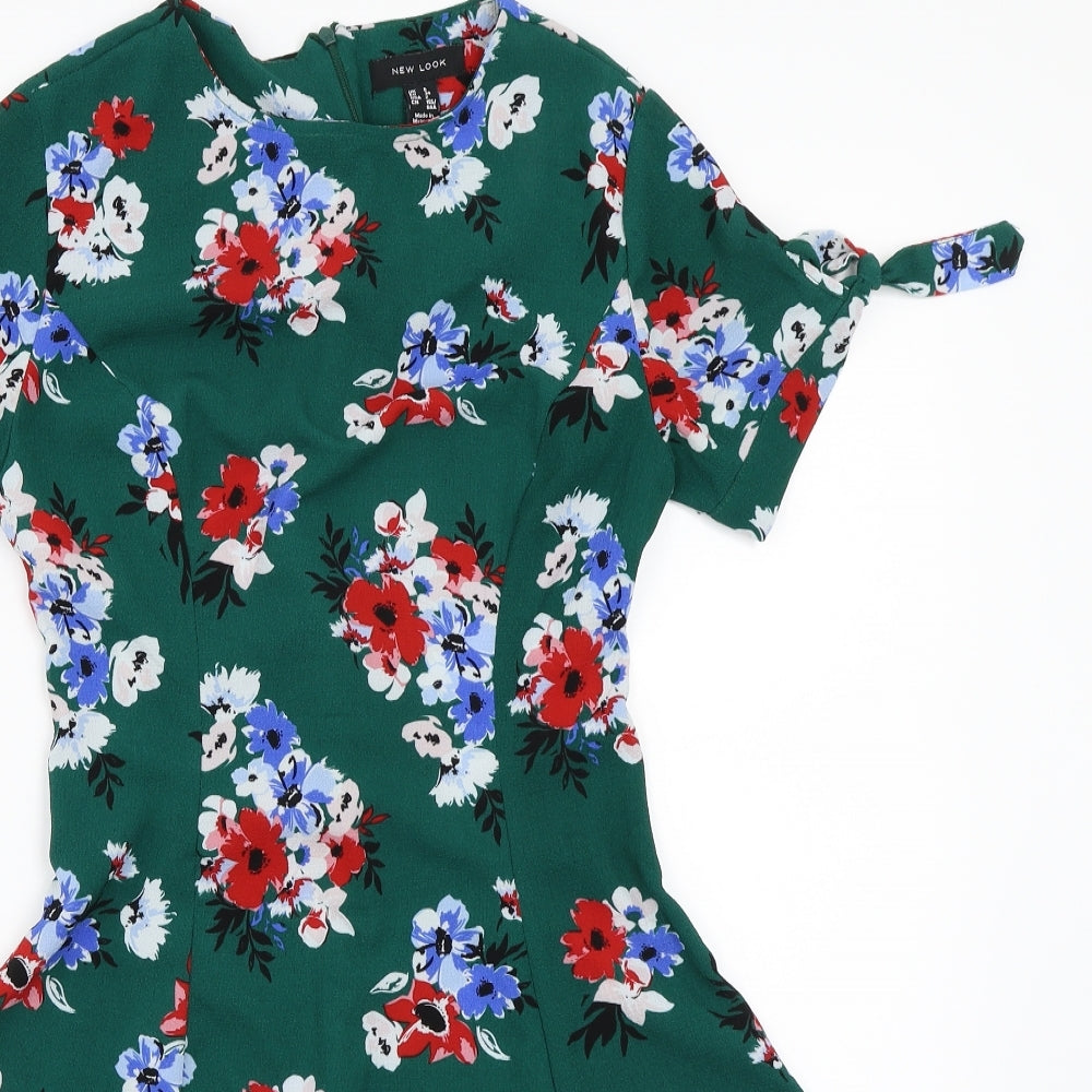 Newlook Womens Green Floral  A-Line  Size 6