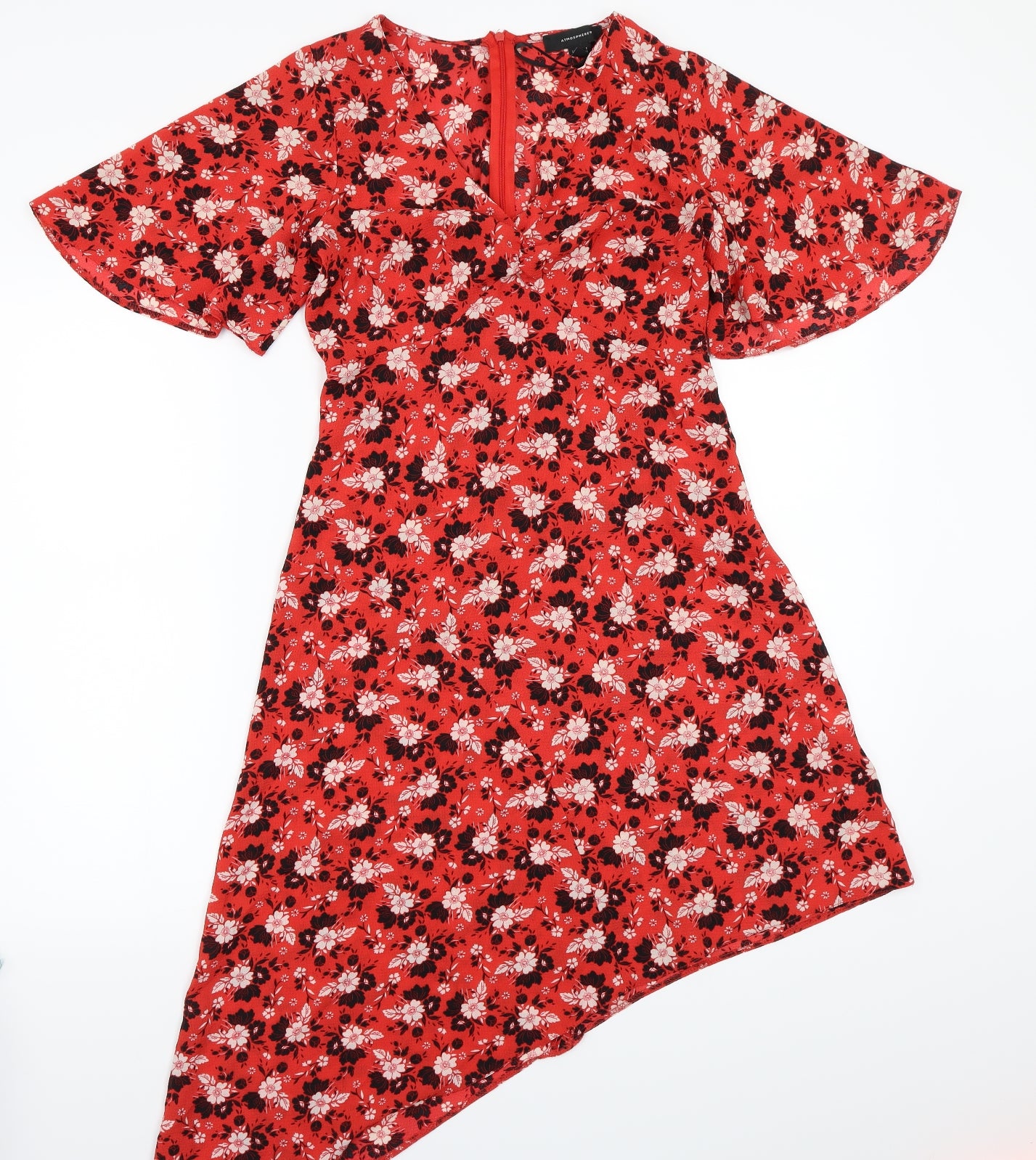 Priimark Womens Red Floral  A-Line  Size 8
