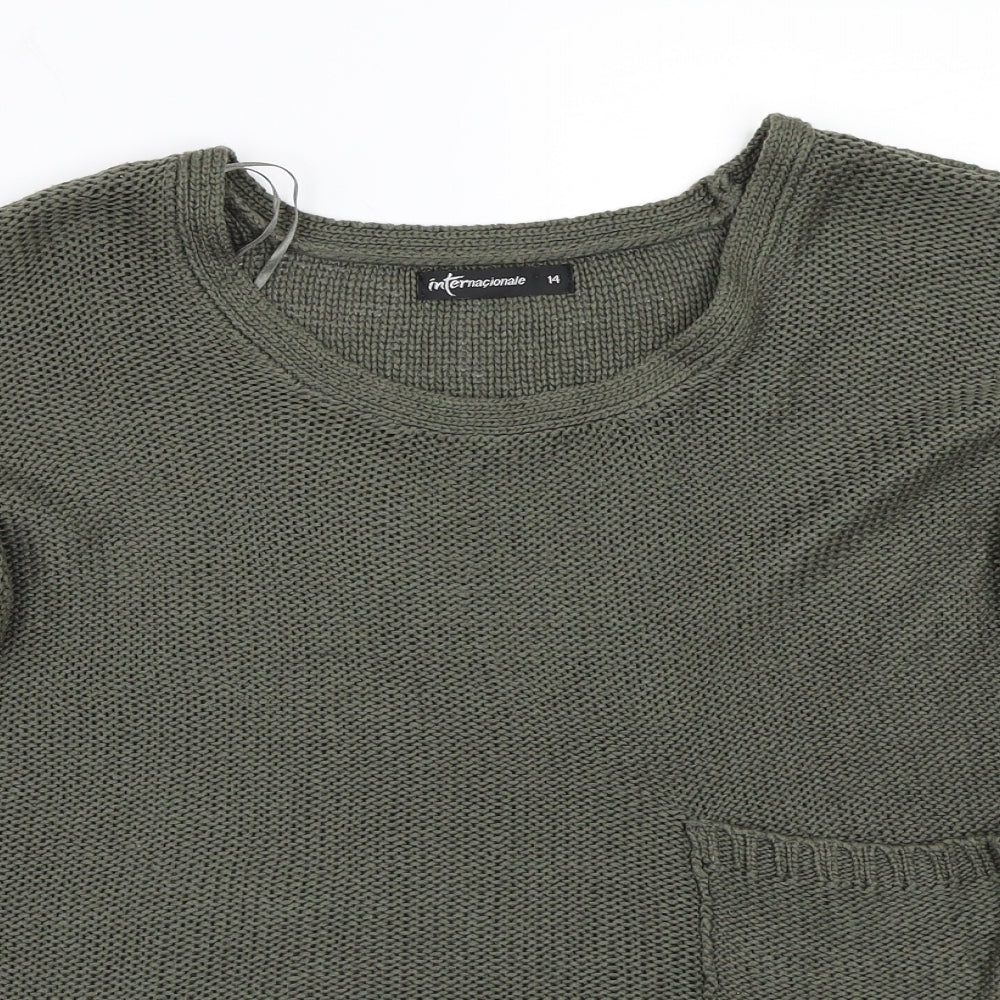 Internationale Womens Green   Pullover Jumper Size 14