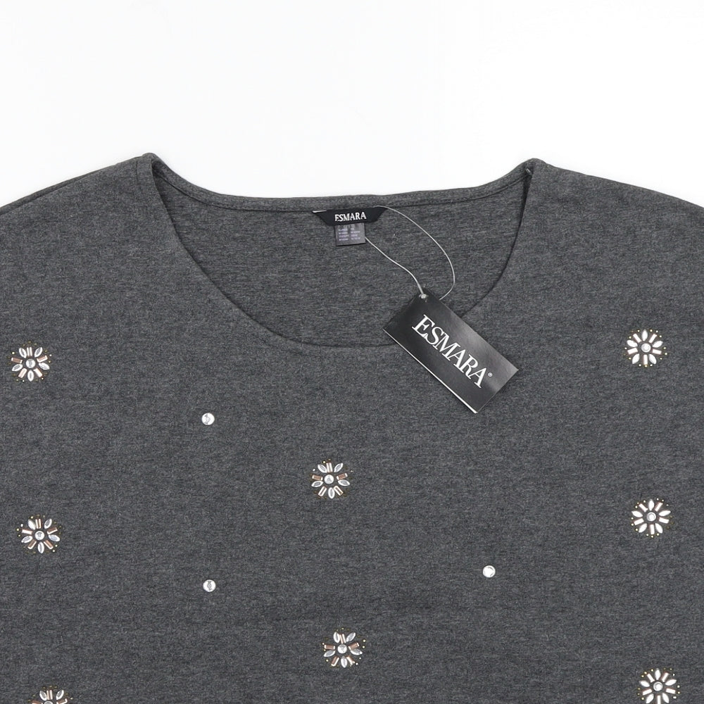 ESMARA Womens Grey   Basic T-Shirt Size M