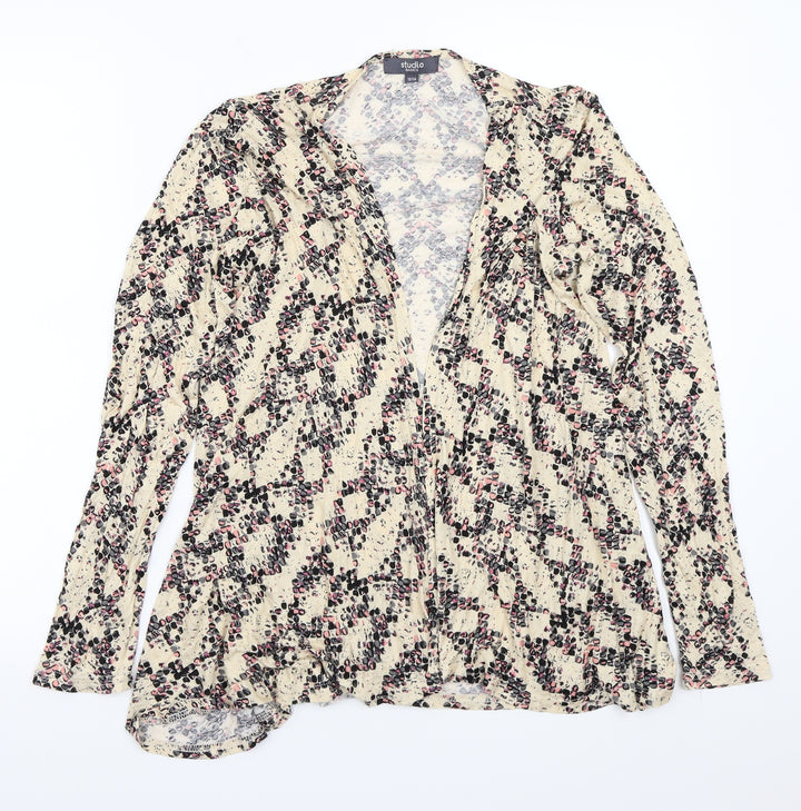 Studio Womens Blue Floral  Cardigan Jumper Size 14