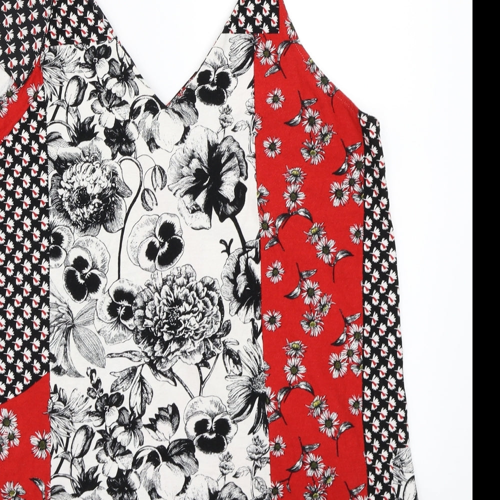 NEXT Womens Black Floral  Basic Tank Size 16