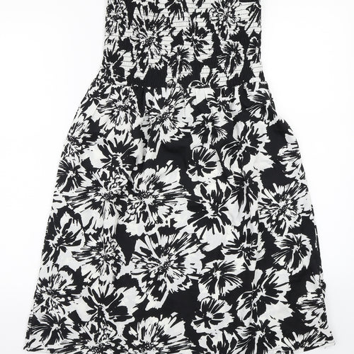 Studio Womens Black Floral  A-Line  Size 12