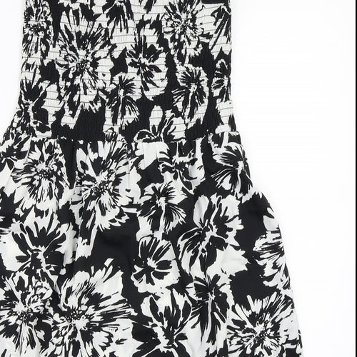 Studio Womens Black Floral  A-Line  Size 12
