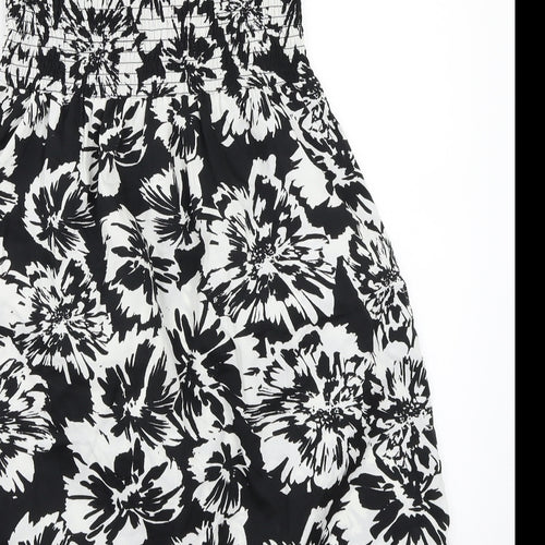 Studio Womens Black Floral  A-Line  Size 12