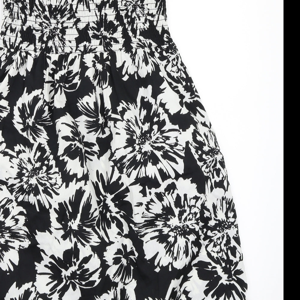 Studio Womens Black Floral  A-Line  Size 12