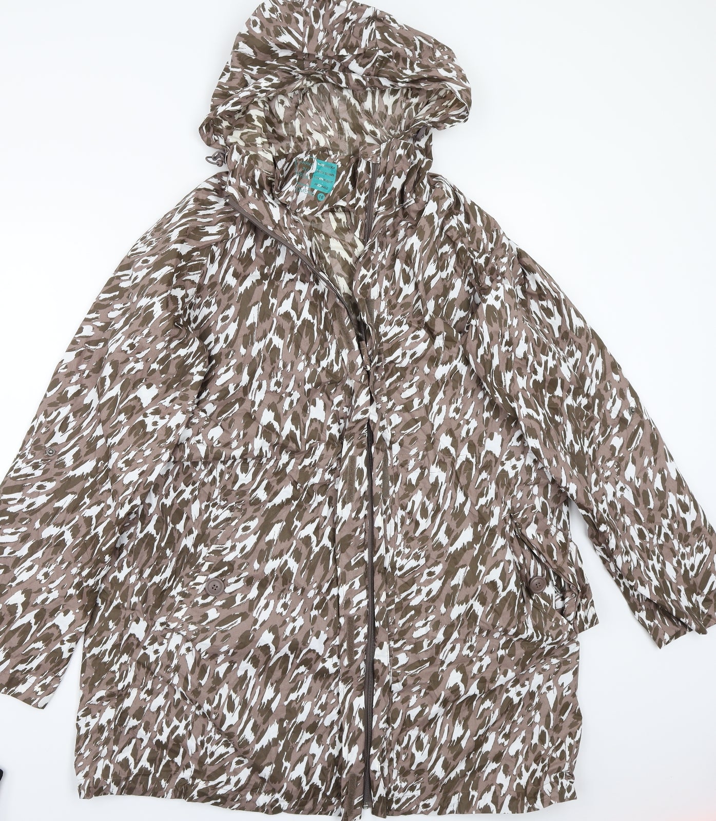 Primark Womens Brown Animal Print  Jacket Coat Size 16