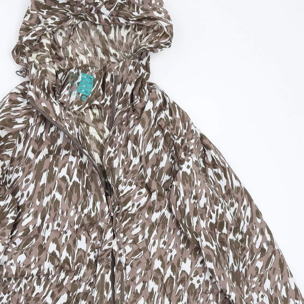 Primark Womens Brown Animal Print  Jacket Coat Size 16