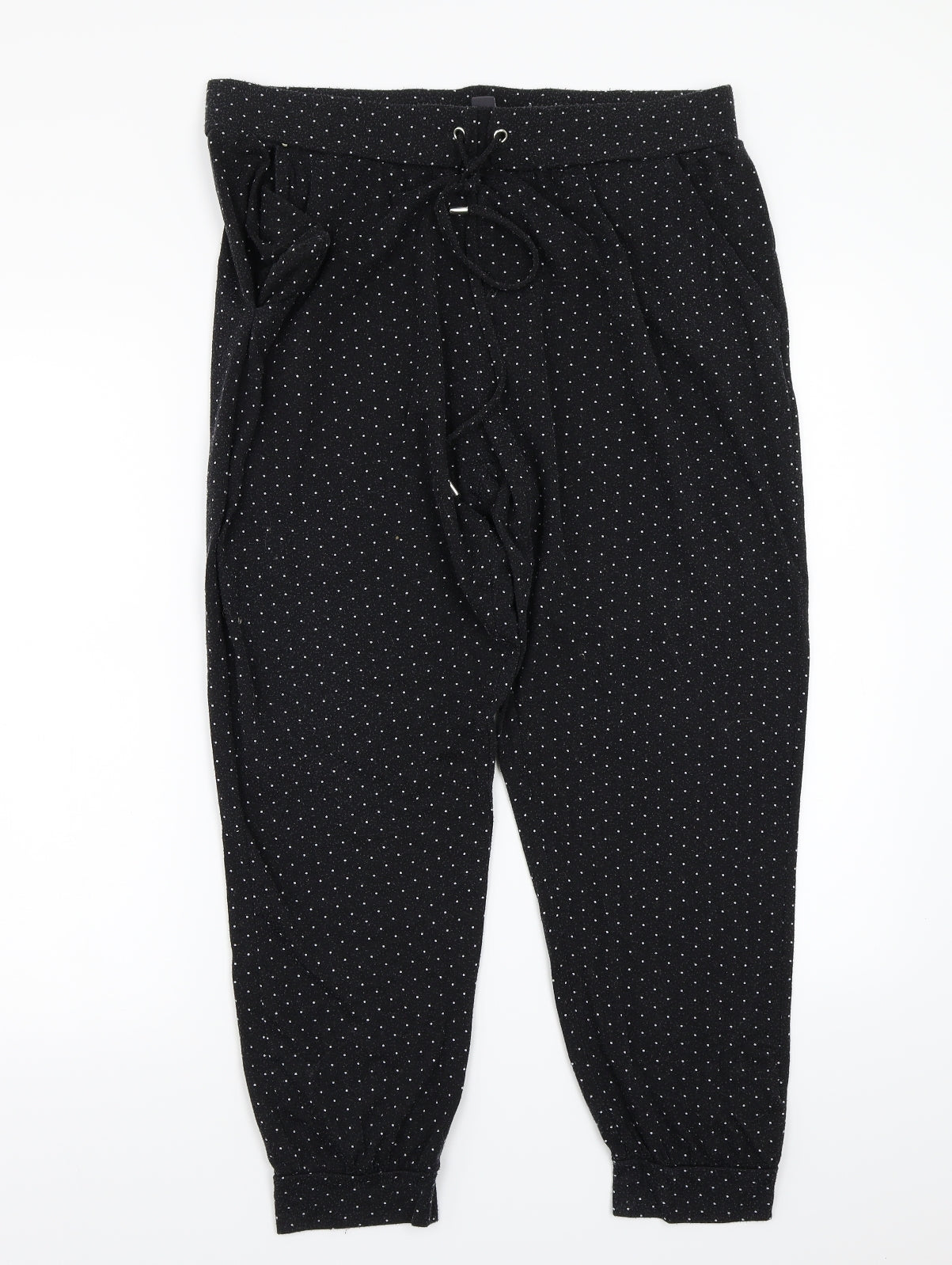 Primark Womens Black Polka Dot  Sweatpants Trousers Size M L23 in