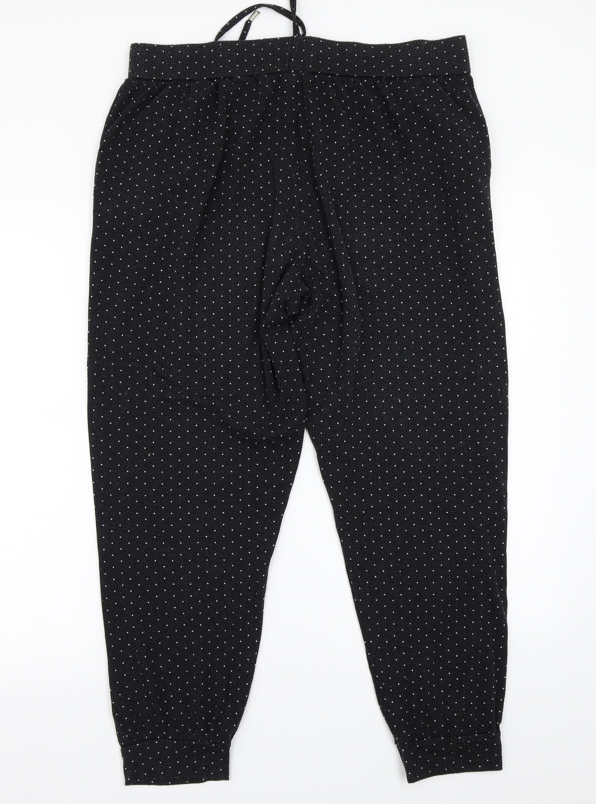 Primark Womens Black Polka Dot  Sweatpants Trousers Size M L23 in
