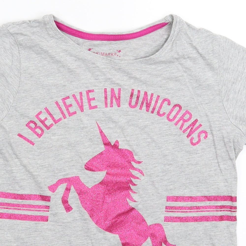 Primark Girls Grey   Basic T-Shirt Size 10-11 Years