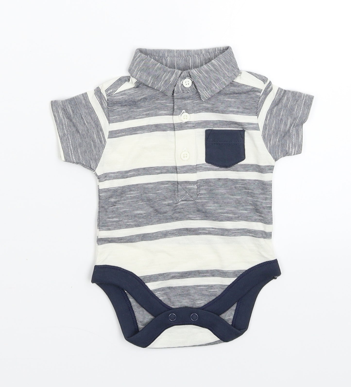 Nutmeg Baby Blue Striped  Babygrow One-Piece Size Newborn