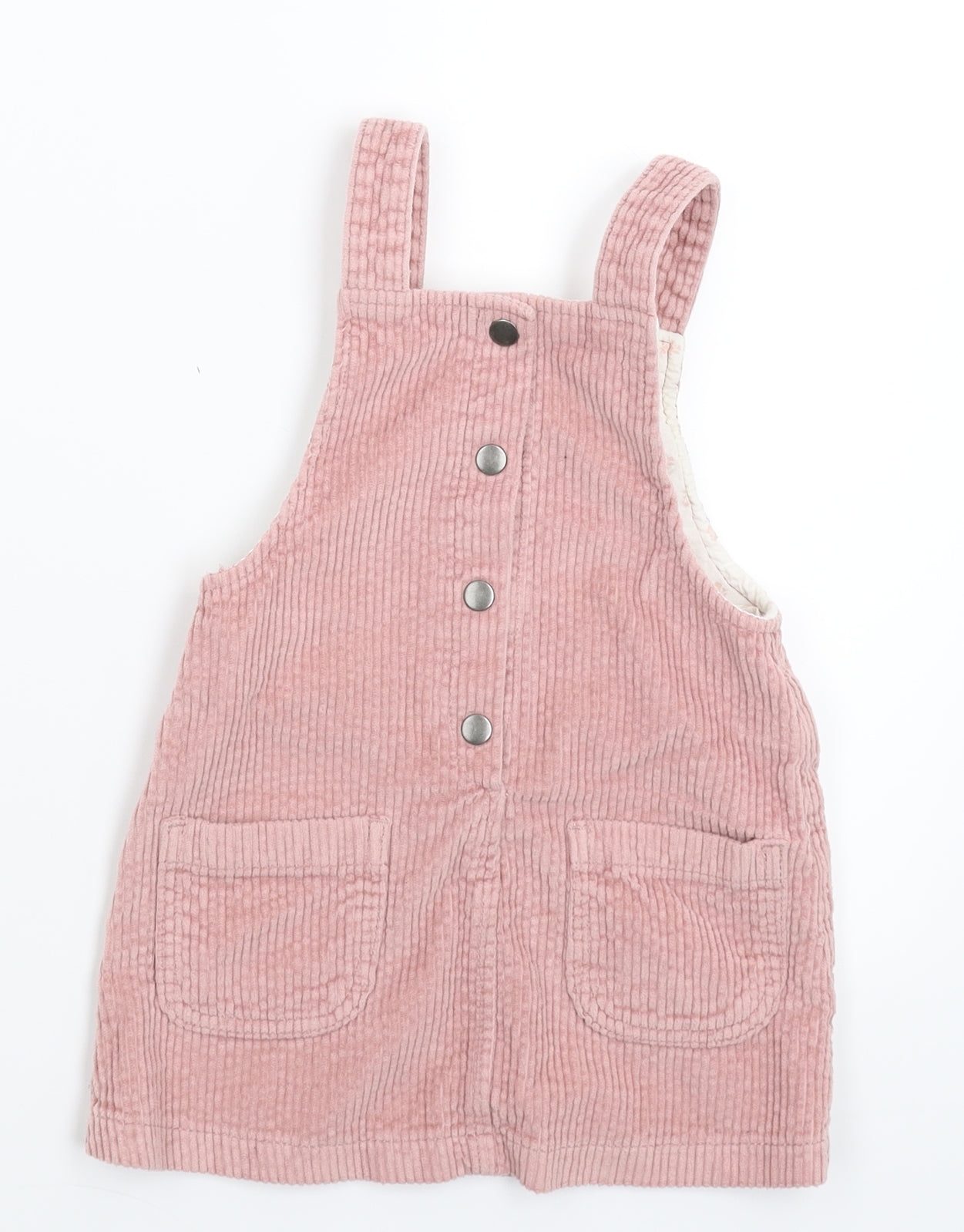 F&F Girls Pink  Corduroy Pinafore/Dungaree Dress  Size 3-4 Years