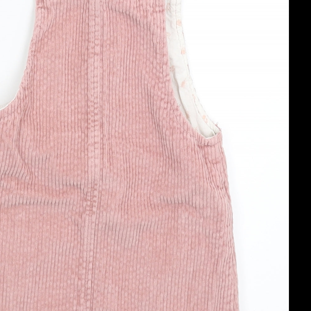 F&F Girls Pink  Corduroy Pinafore/Dungaree Dress  Size 3-4 Years