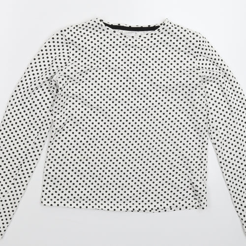 H&M Girls White Polka Dot  Basic T-Shirt Size 13-14 Years